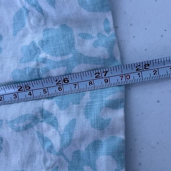 Charter Club Button-Up Linen Shirt Womens Sz 14‎ Floral Roll Tab Sleeve Coastal - Picture 13 of 14